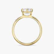Round Cut - Plain Band - 6 Prong Classic Ring - 18 K Gold